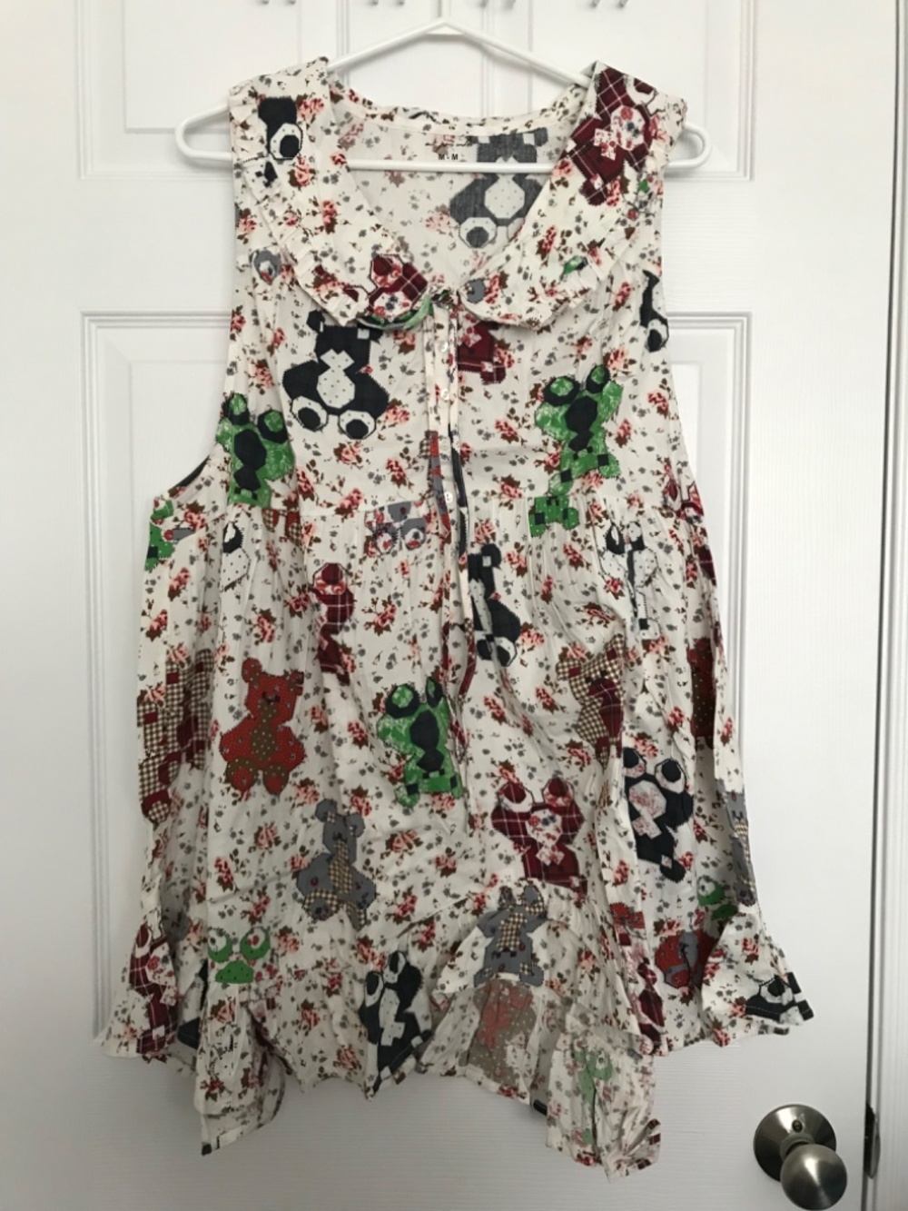 NWOT Out From Under Lottie Ruffle Collar Babydoll Sleep Dress M Cream